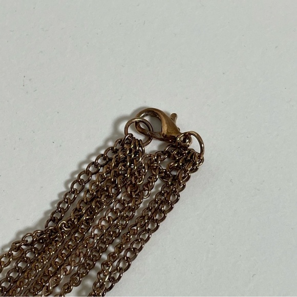 Vintage Red Bead and Antiqued Gold Tone Necklace - Picture 4 of 6